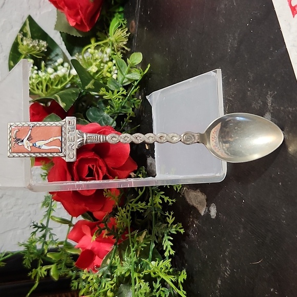 CRETE Greece Souvenir Silver Colored Spoon - Picture 1 of 9